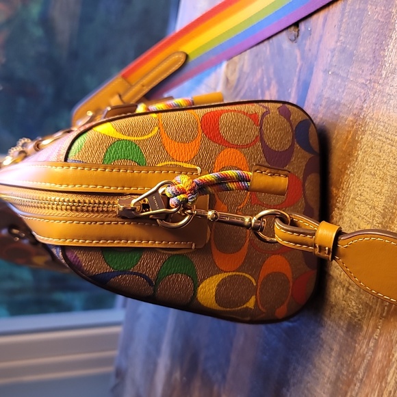 Coach Rowan Satchel In Rainbow Signature Canvas - Picture 4 of 10